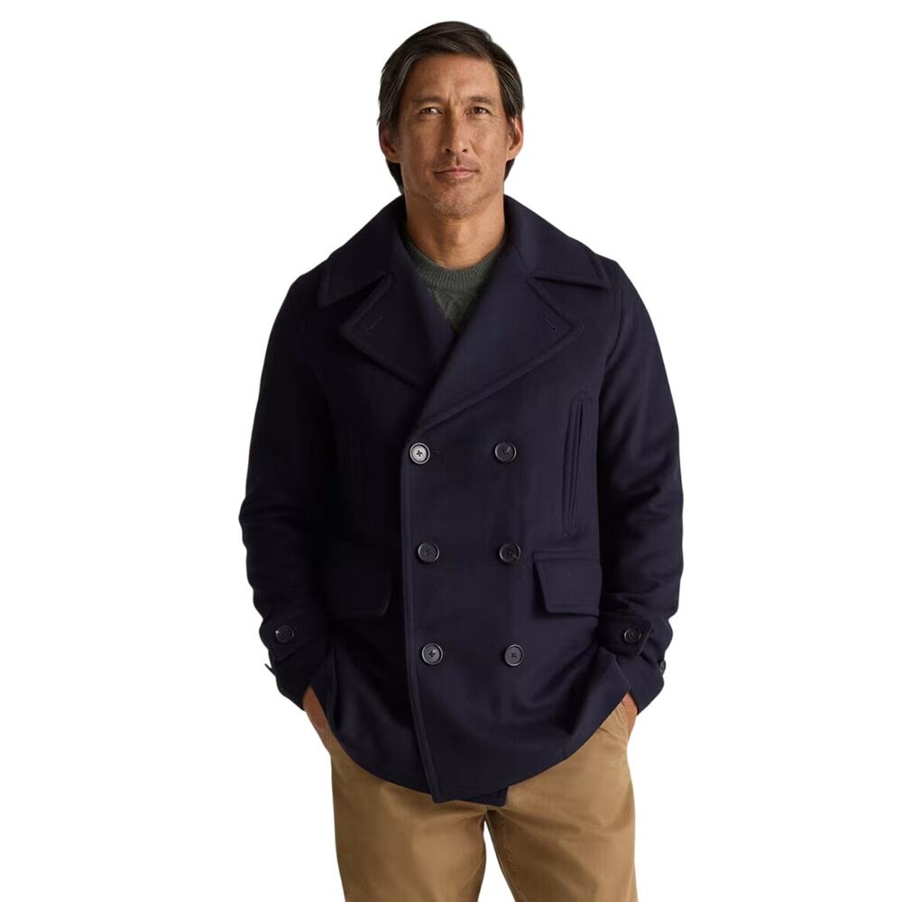 NWOT Quince Italian Wool Navy Cadet Blue Peacoat Men’s XXL $180 Preppy Retro